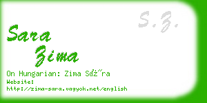 sara zima business card